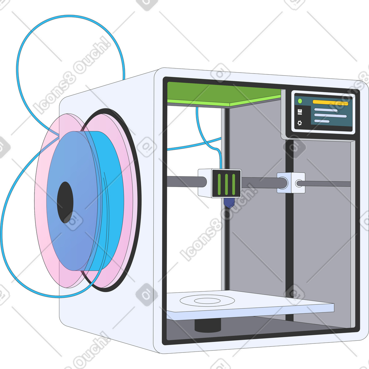 Kit 스타일의 3d 프린터 일러스트레이션 PNG, SVG 다운로드