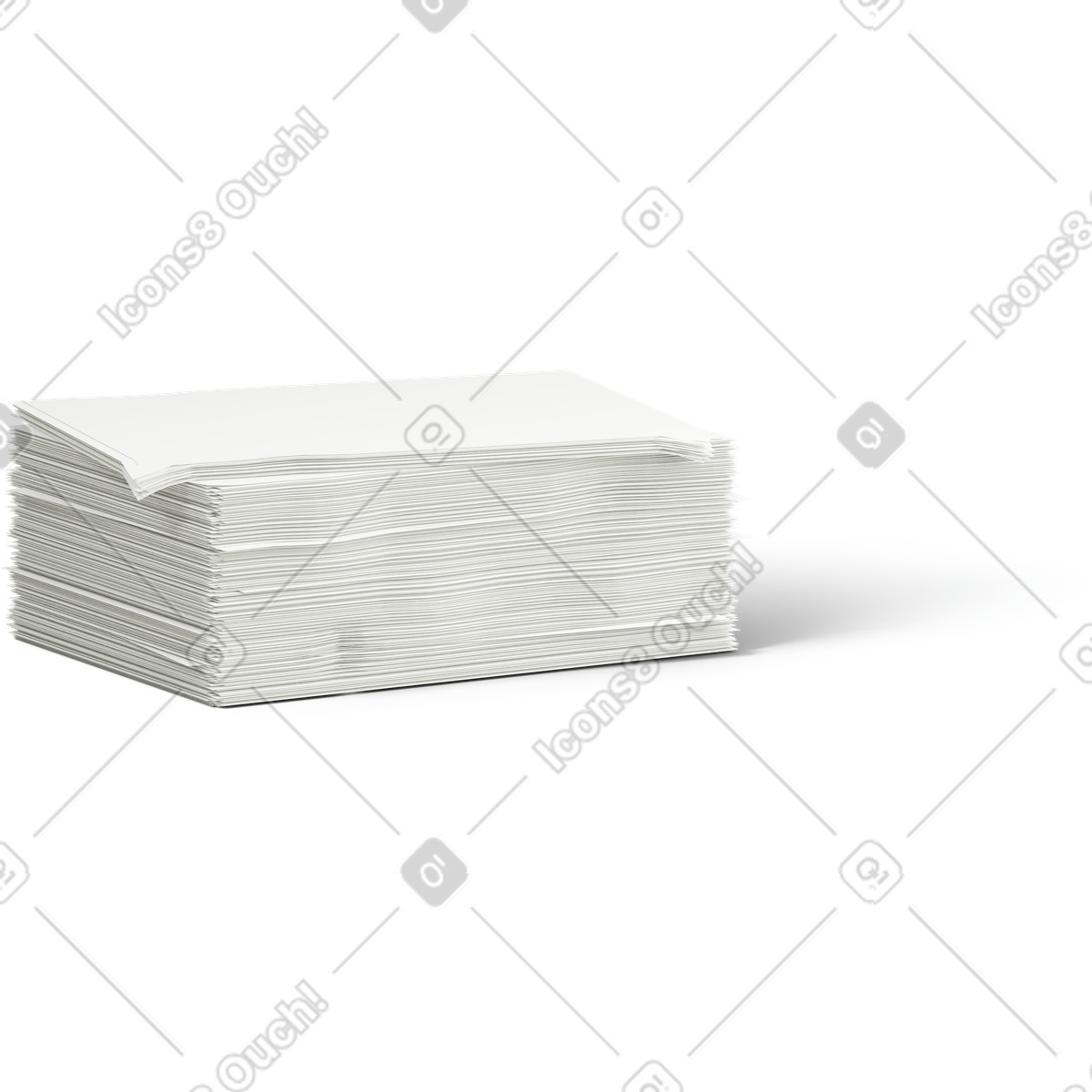 Stack of paper-Illustration im 3D Business-Stil als Download in PNG, SVG