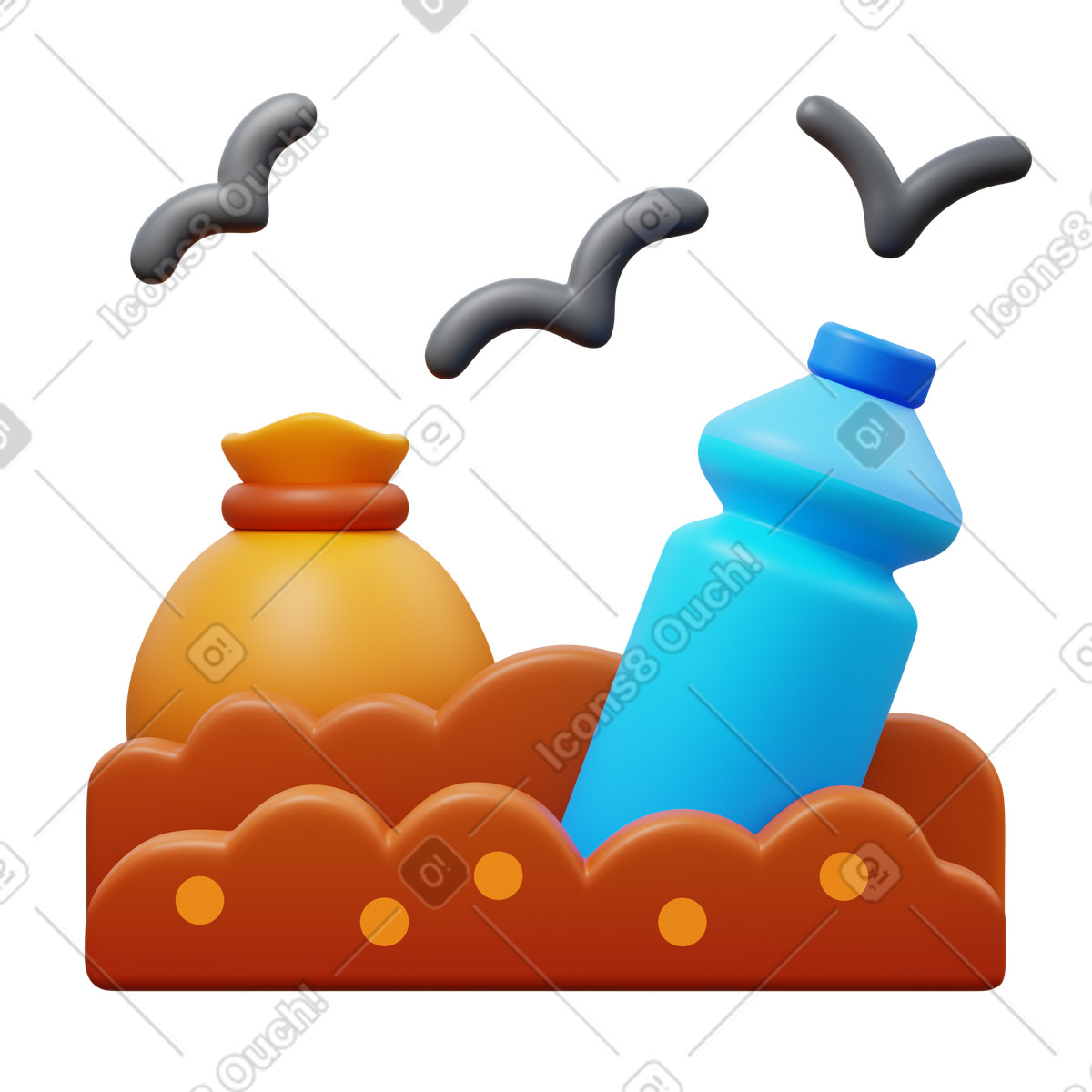 Landfill-Illustration im 3D Fluency-Stil als Download in PNG, SVG