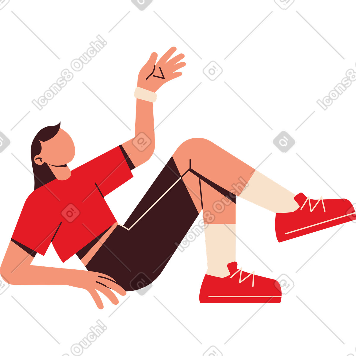 Ilustración La mujer esta mintiendo en estilo Folks a descargar en PNG y SVG