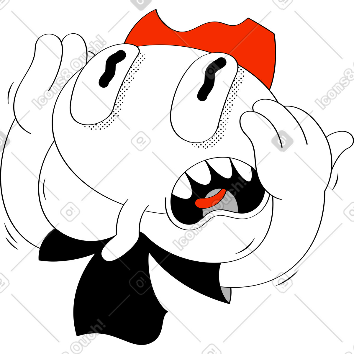 Ilustración Chico siendo borrado en estilo Looney a descargar en PNG y SVG