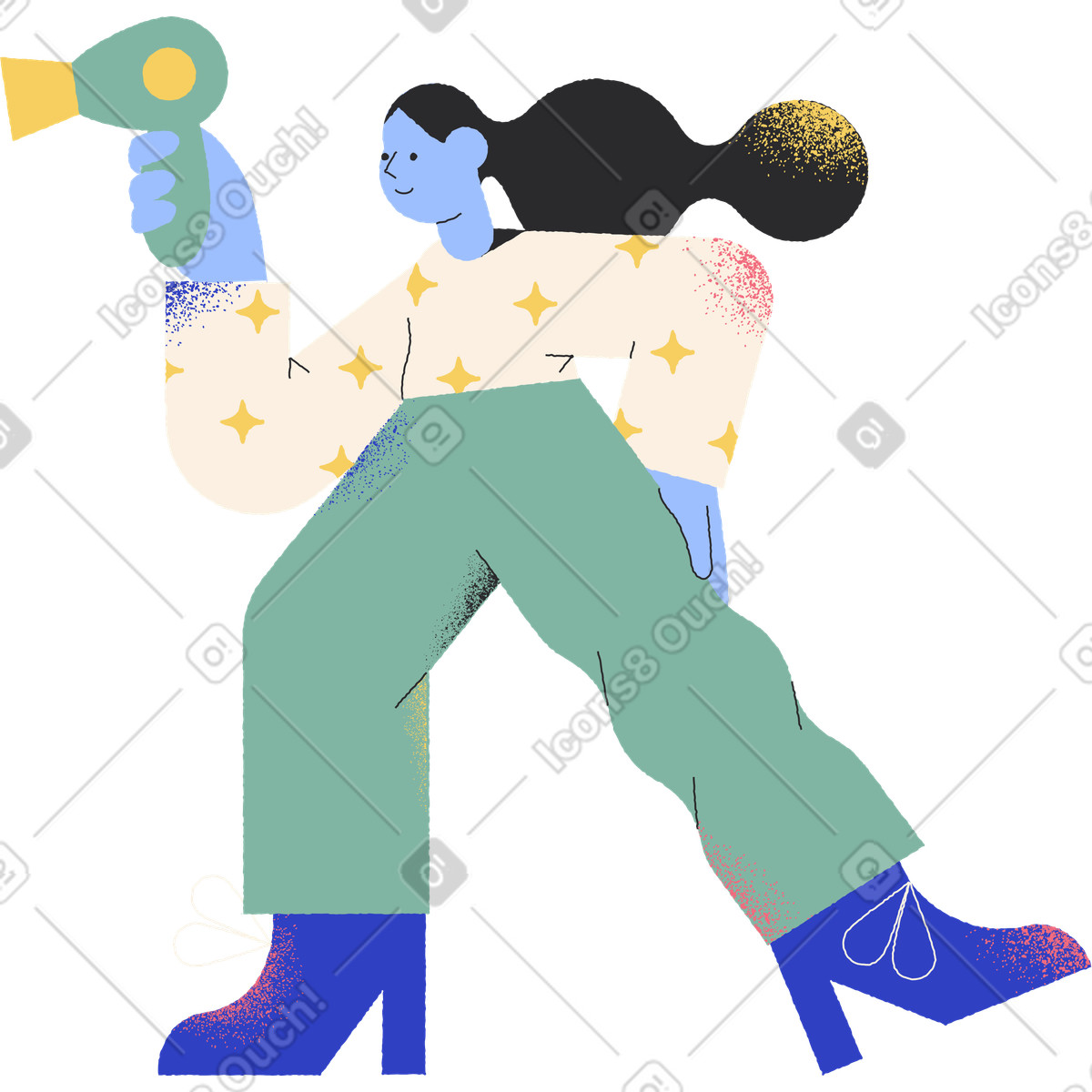 Girl groomer illustration in Pablo style download in PNG, SVG