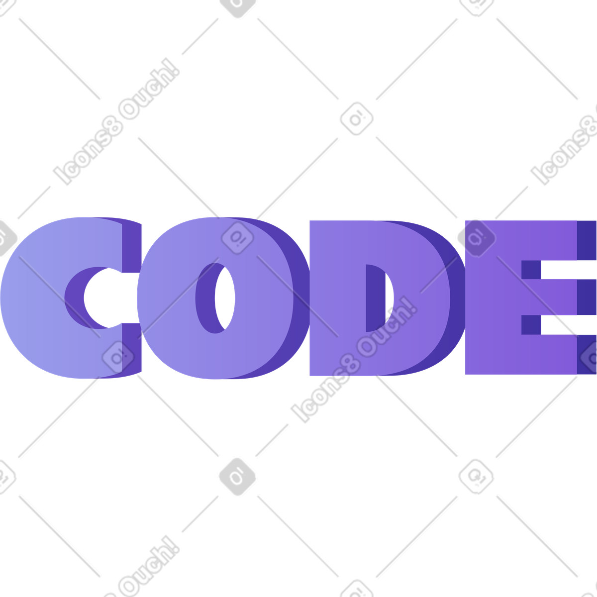 Lettering code text illustration in Levels style download in PNG, SVG