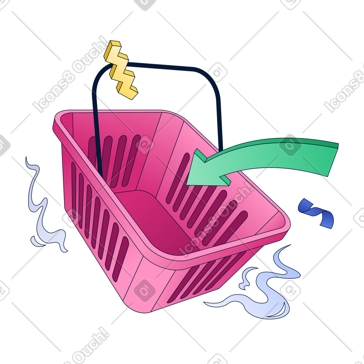 Adding item to shopping basket illustration in Neat style download in PNG, SVG