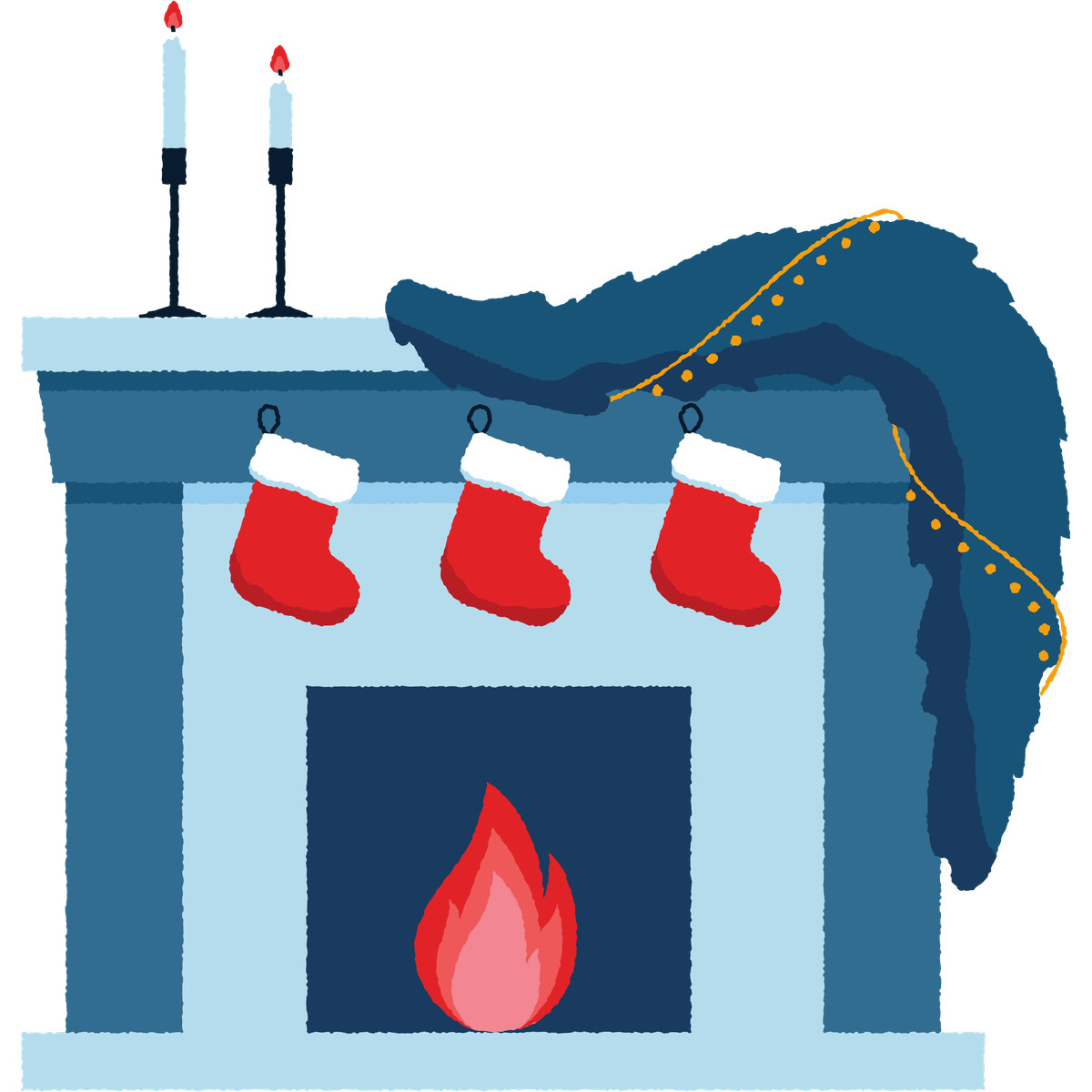 Decorated fireplace illustrazione in stile Cherry scarica in PNG, SVG