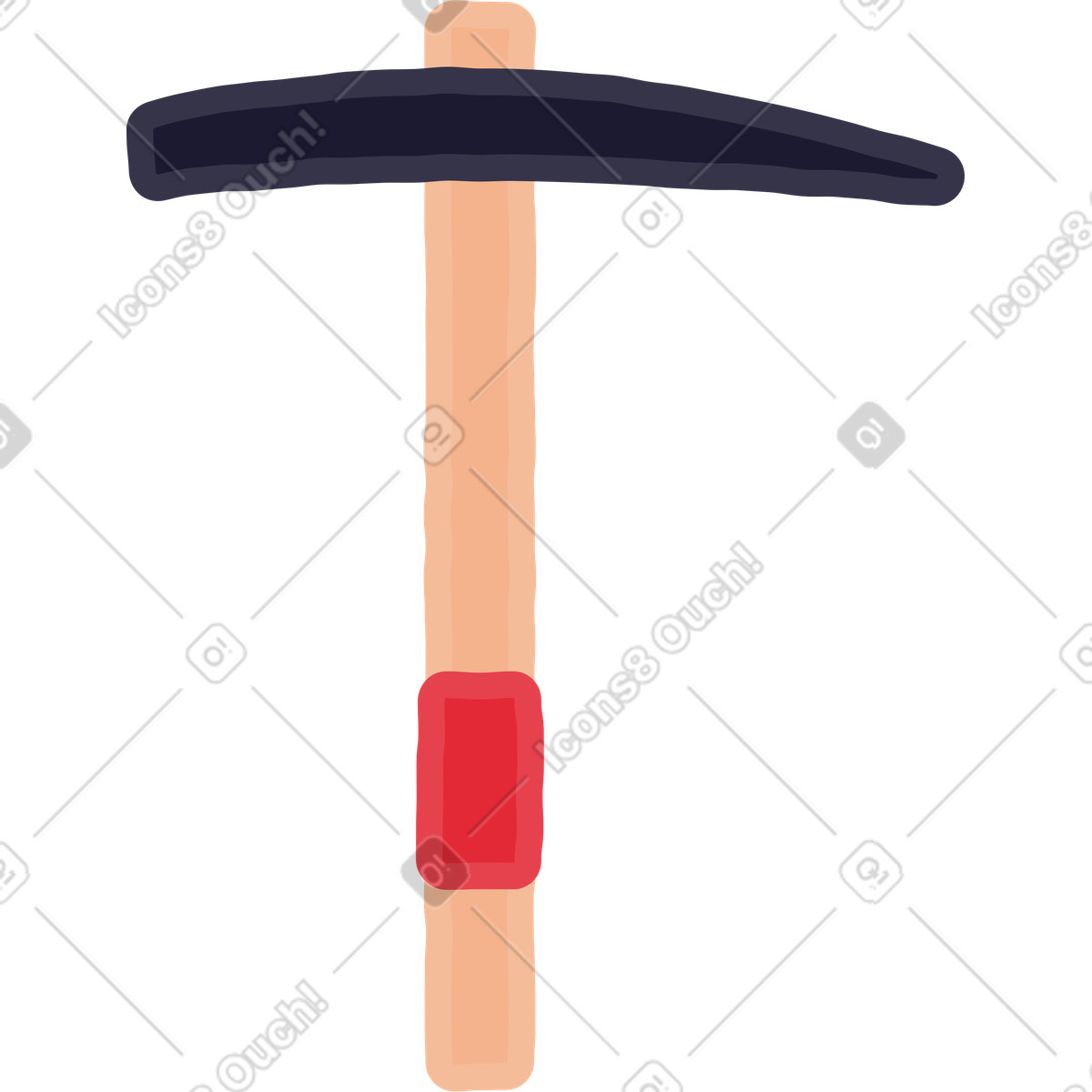 Piccone illustrazione in stile Stripy scarica in PNG, SVG