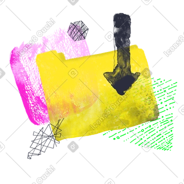 Abstract folders with download arrow PNG, SVG
