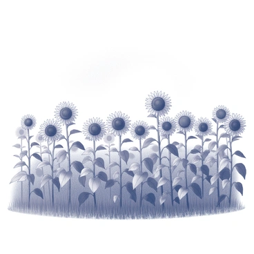 A vast field with numerous tall sunflowers, each standing upright with large, round faces facing the sun. The sunflowers sway gently as a light breeze passes through, causing a rhythmic motion among the plants. The background features a clear sky, devoid of clouds, creating an open and expansive atmosphere. The scene captures the essence of a sunny day, highlighting the natural beauty of the sunflowers in the field.