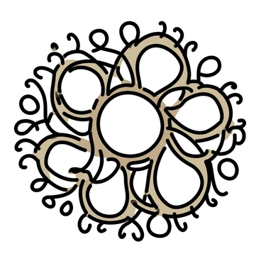 A detailed mandala pattern made up entirely of intertwining roots. The roots are thick and textured, forming circular and spiral shapes that radiate from the center. The design includes various shades of brown and green to highlight the natural elements of the roots. The outer edges of the mandala are more intricate, with roots weaving in and out to create a sense of depth and complexity. Each section of the mandala features a different arrangement of roots, bringing variety to the overall composition.