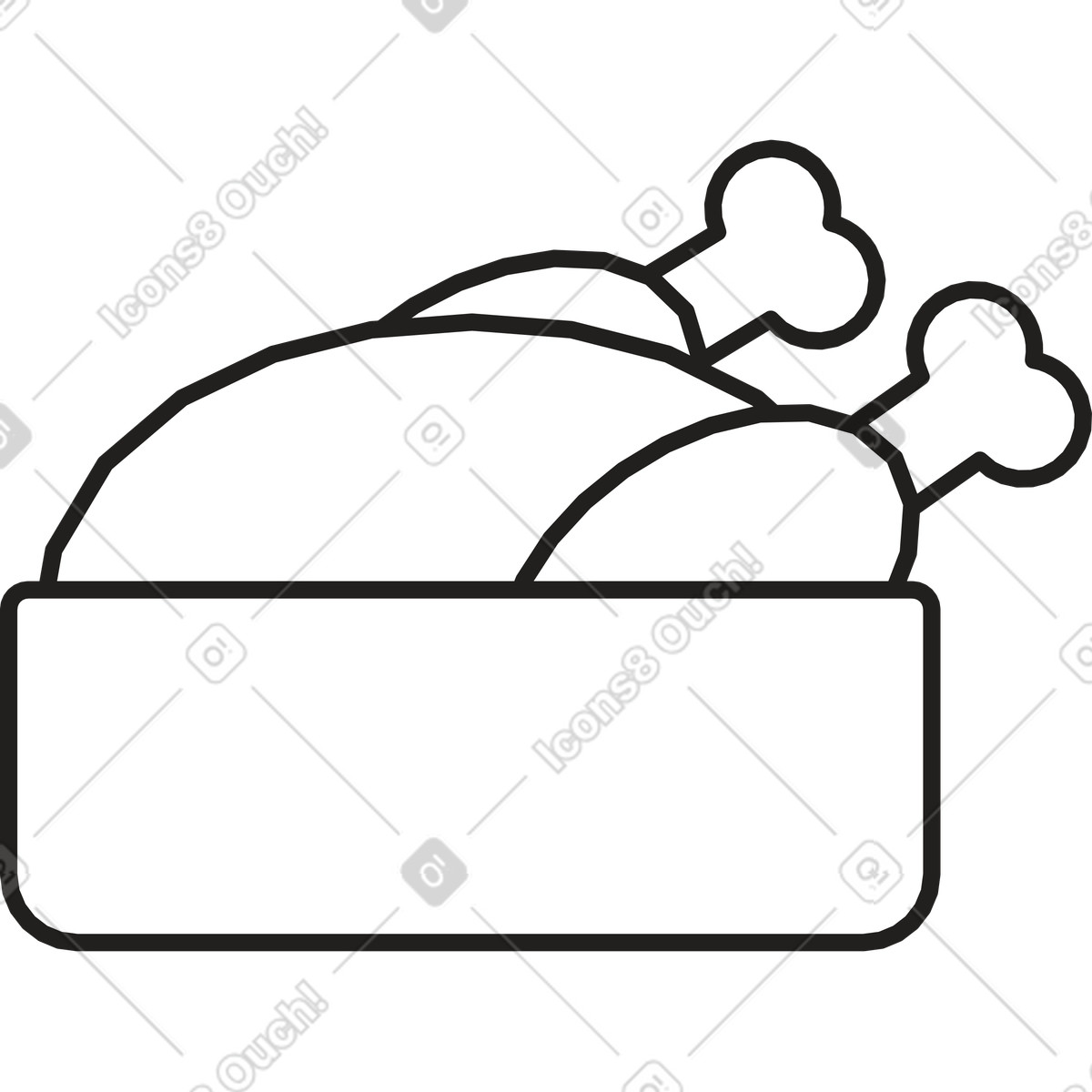 Chicken in a pan illustration Dazzle Line style download PNG, SVG