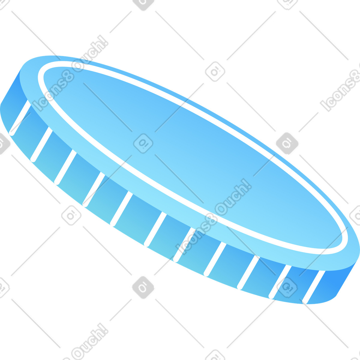 Blue coin illustration in Airy style download in PNG, SVG