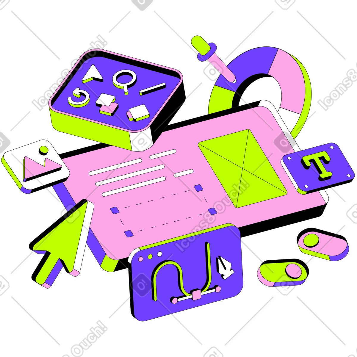 User interface in website design illustration in PNG, SVG