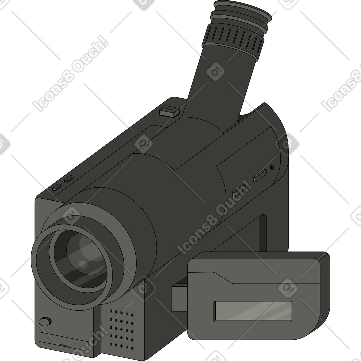 Ilustración Camara de video en estilo Retro a descargar en PNG y SVG