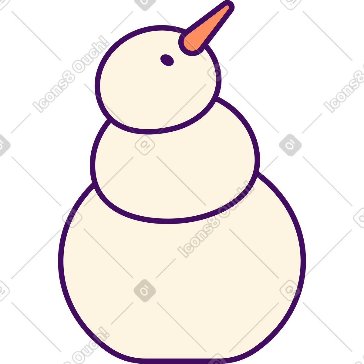 Ilustración Monigote de nieve en estilo Simplistic a descargar en PNG y SVG