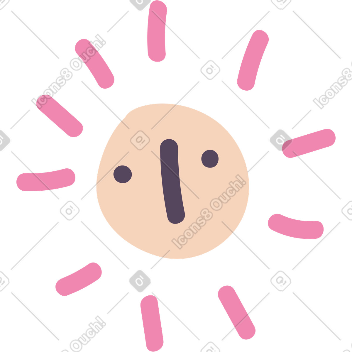 Illustration Soleil dans le style Pluto à télécharger aux formats PNG, SVG