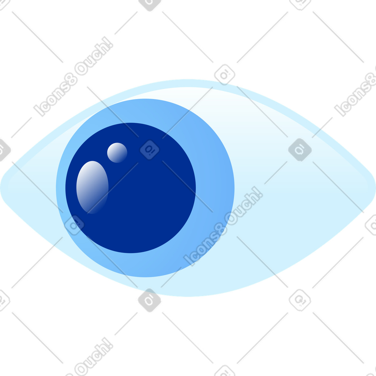 Occhio illustrazione in stile Glossy scarica in PNG, SVG