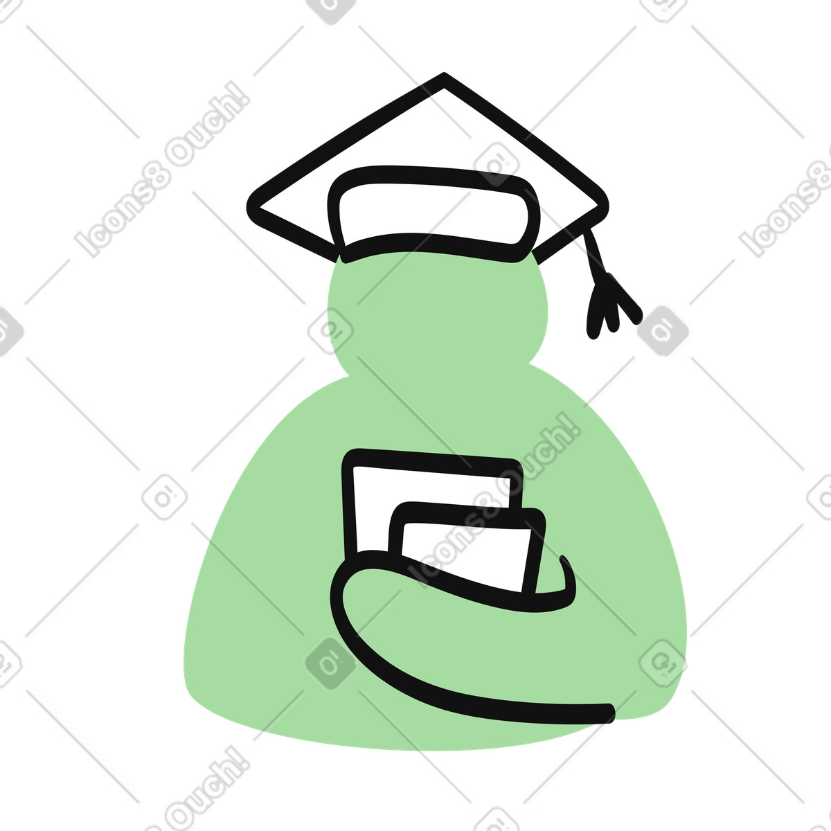 下载 Organic 风格的 Education graduate carrying certificate scroll celebrating academic completion 插画，支持 PNG、SVG 格式