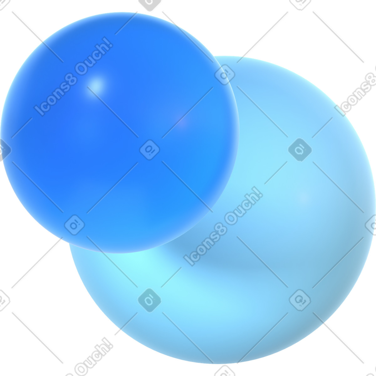 3D 스타일의 Two glassy spheres 일러스트레이션 PNG, SVG 다운로드