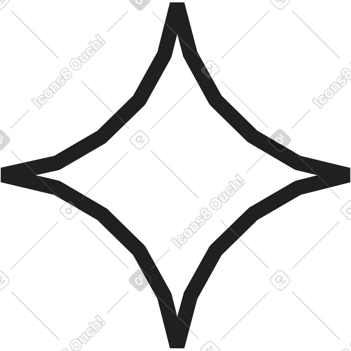 Ilustração animada de Estrela quadrangular em troke no estilo Dazzle para baixar GIF, Lottie (JSON), AE