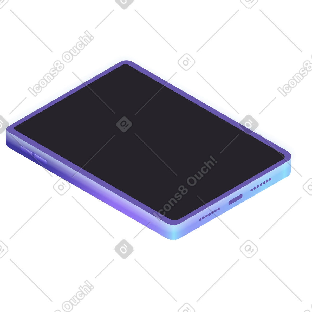 Tablet illustration in Isotech style download in PNG, SVG