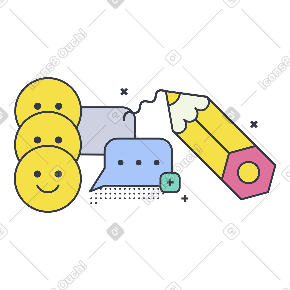 下载 Abstract 风格的 添加第一条带有反馈的评论 插画，支持 PNG、SVG 格式