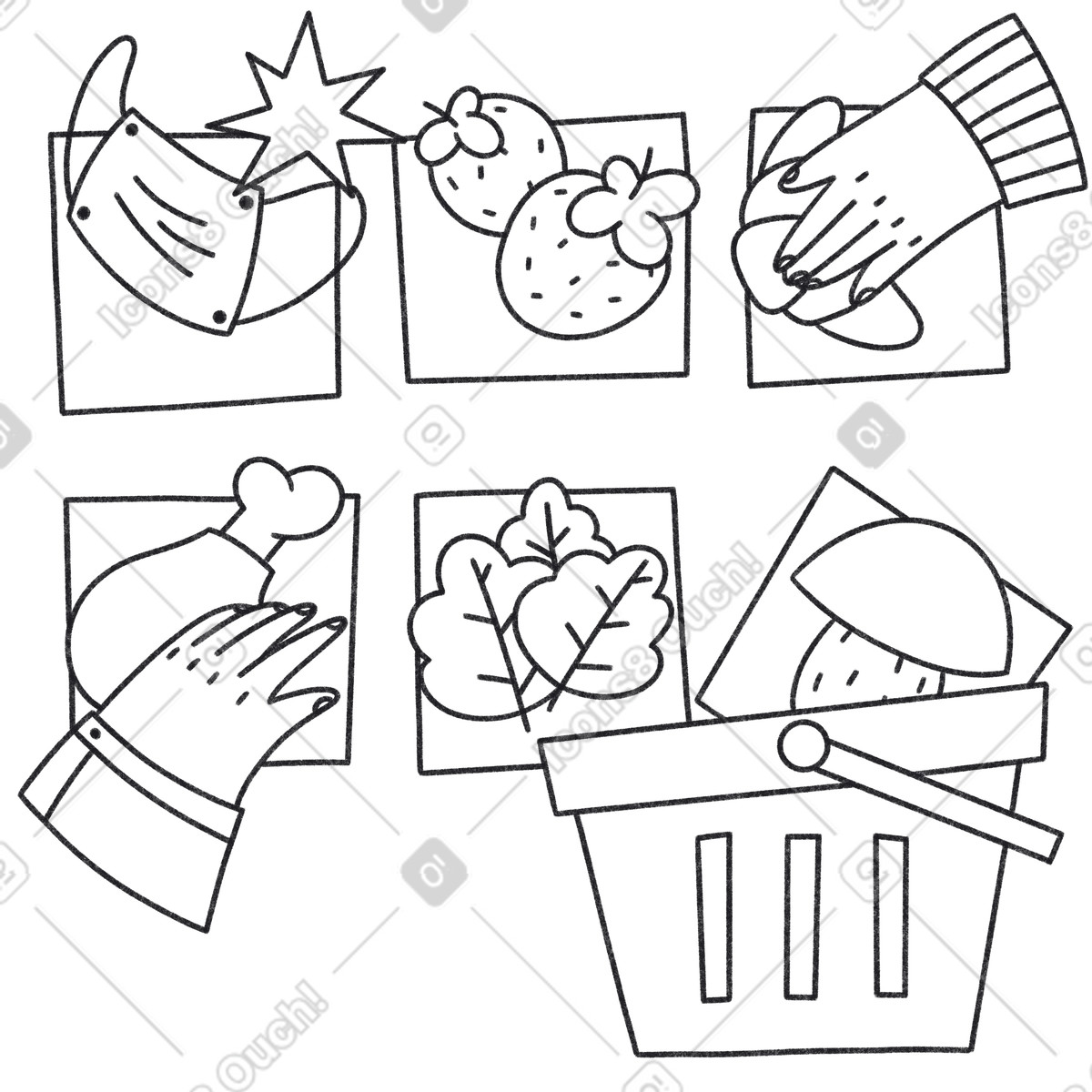 Online shopping for in grocery shop illustration Bonbon Line style download PNG, SVG