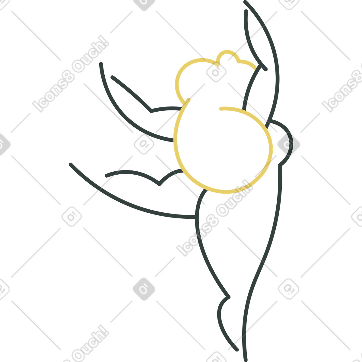 下载 Macaroni 风格的 Girl dancing 插画，支持 PNG、SVG 格式