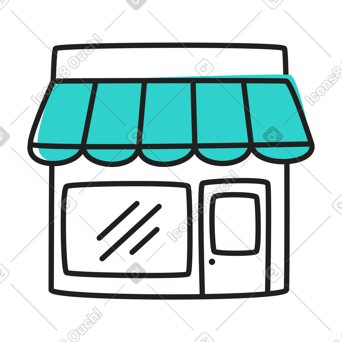 Illustration Bâtiment pour petit commerce dans le style Little à télécharger aux formats PNG, SVG