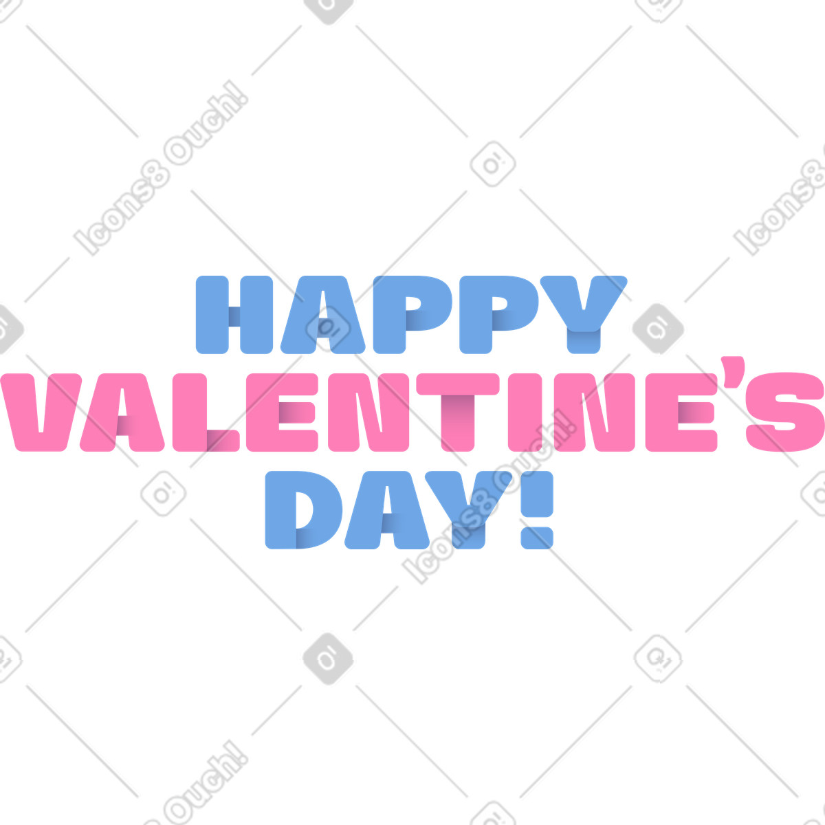 Schriftzug „happy valentinstag“! text-Illustration im Beam-Stil als Download in PNG, SVG