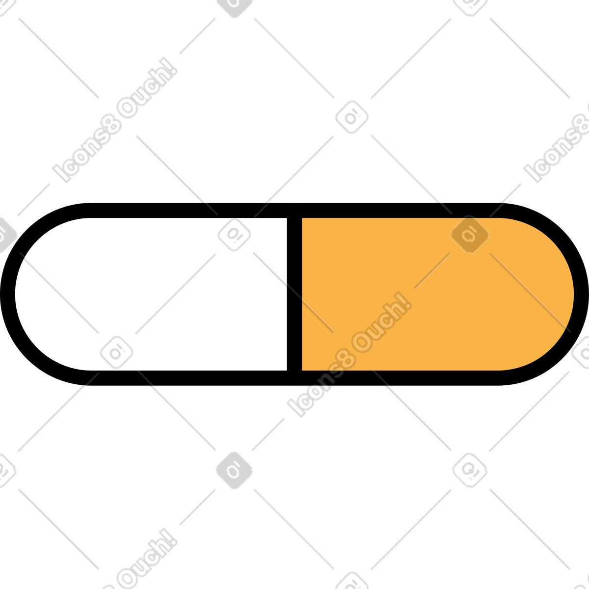 Medizin kapsel-Illustration im Bloom-Stil als Download in PNG, SVG