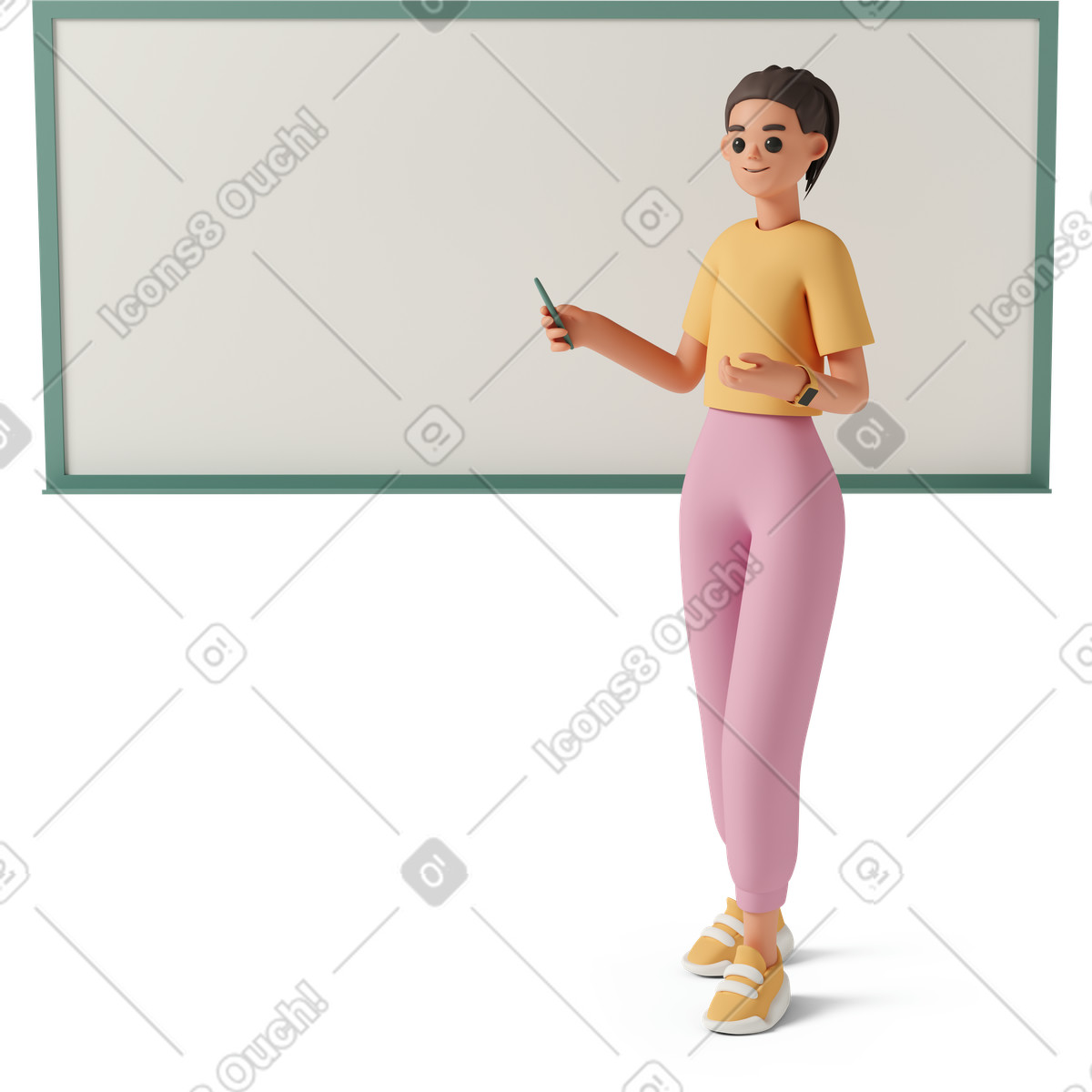 Young woman explaining lesson material illustration college clipart educational graphics vector images