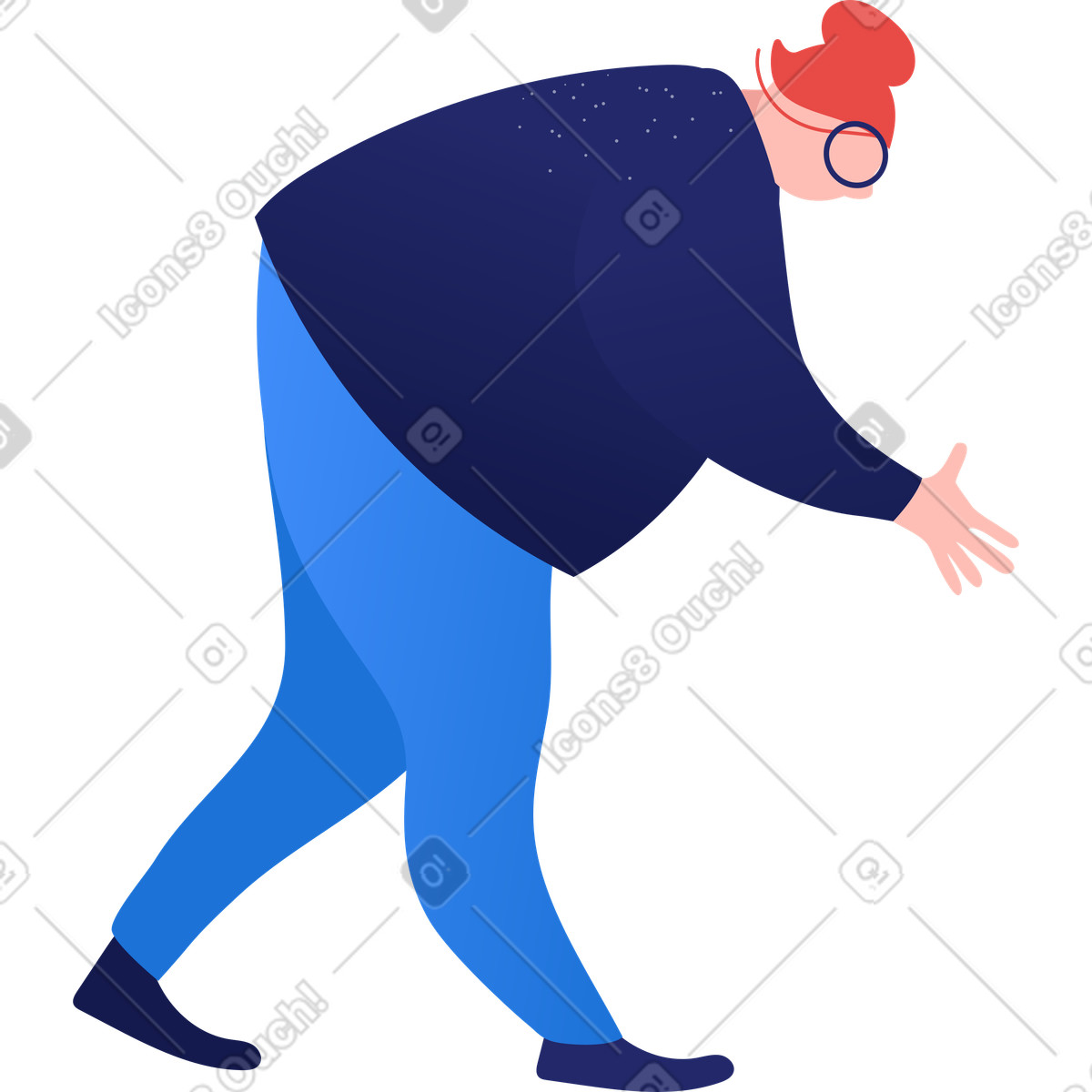 Illustration Grosse femme tenant smth dans le style Clip à télécharger aux formats PNG, SVG