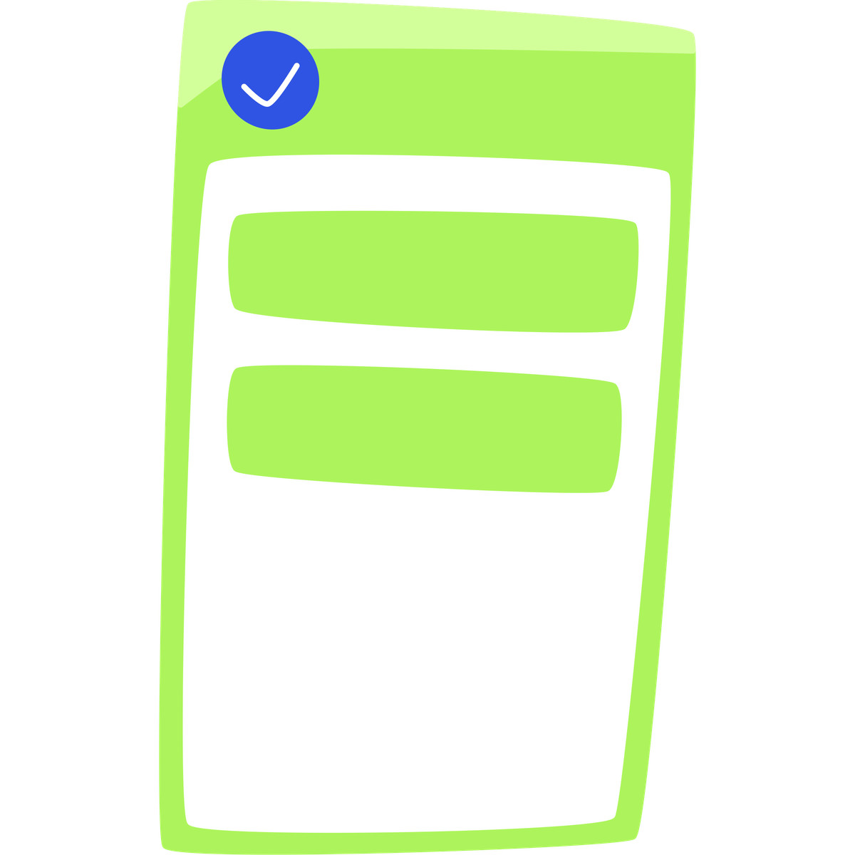 Column with completed cards illustration in Bouncy style download in PNG, SVG