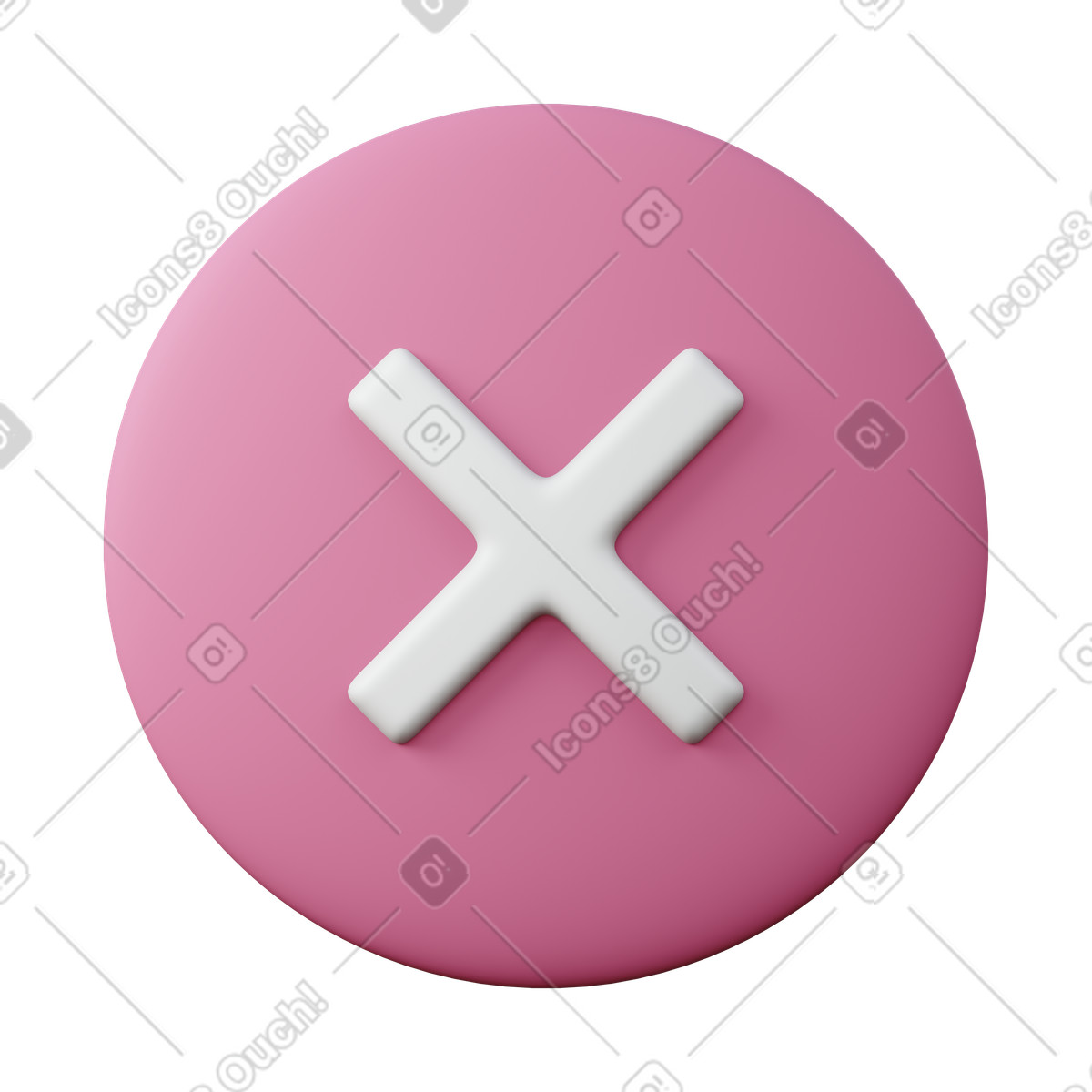 Cancel illustrazione in stile 3D Sugary scarica in PNG, SVG