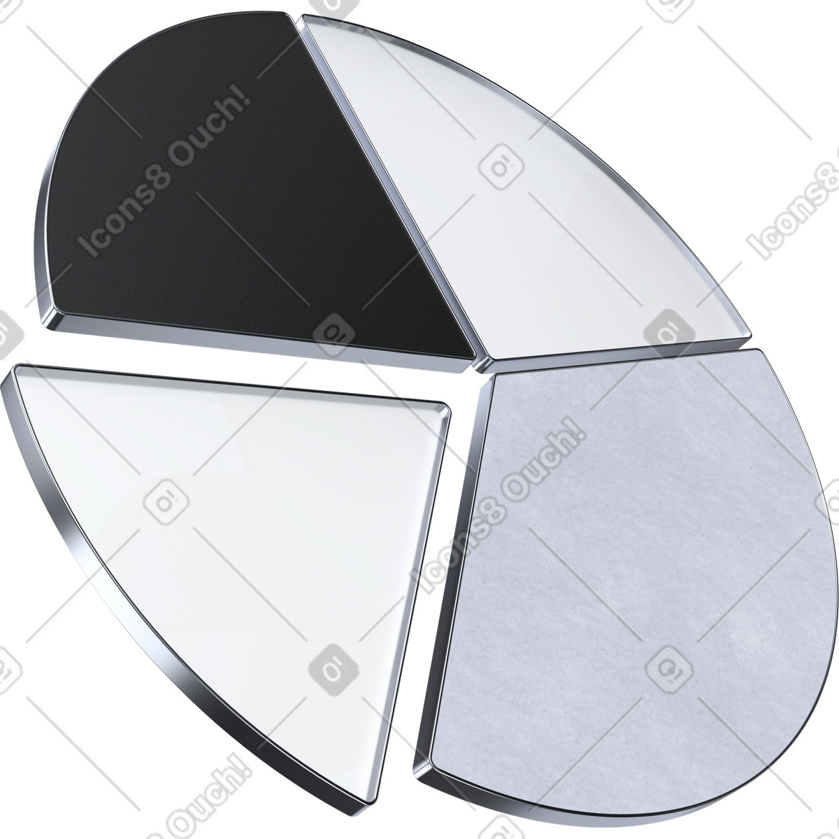 Pie chart breakdown, data distribution, analytics segmentation illustration in PNG, SVG