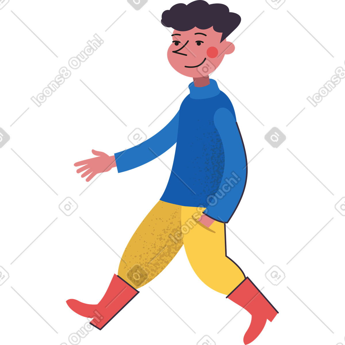Pale スタイルの 男の子 のイラストをPNG、SVG形式でダウンロード