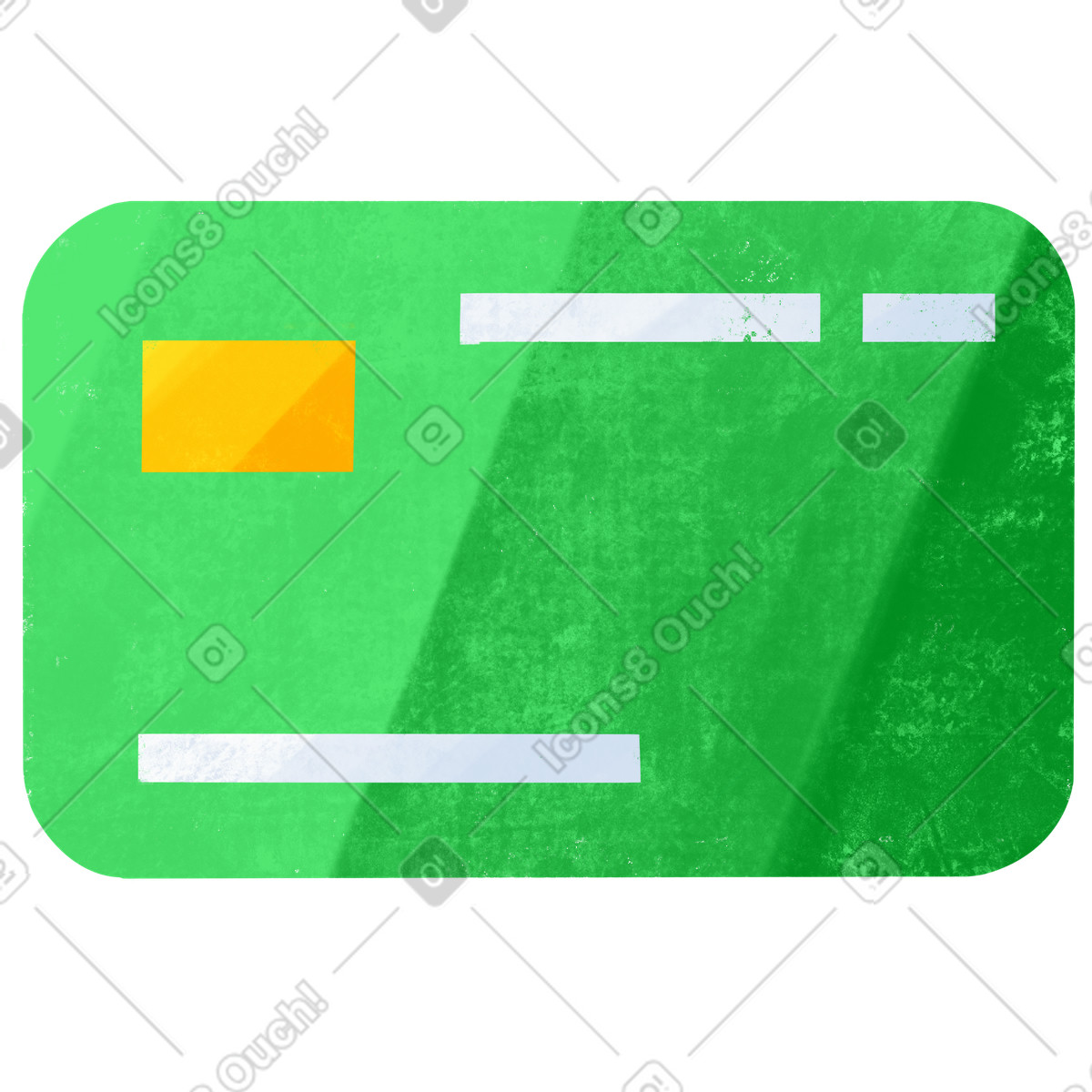 Bonbon スタイルの Green debit plastic card のイラストをPNG、SVG形式でダウンロード