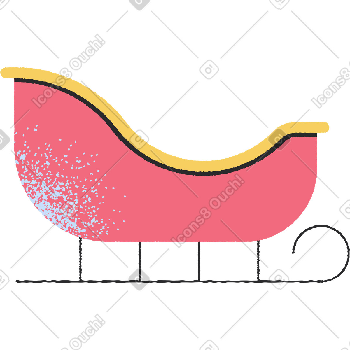 Ilustração de Trenó em no estilo Pablo para baixar em PNG, SVG