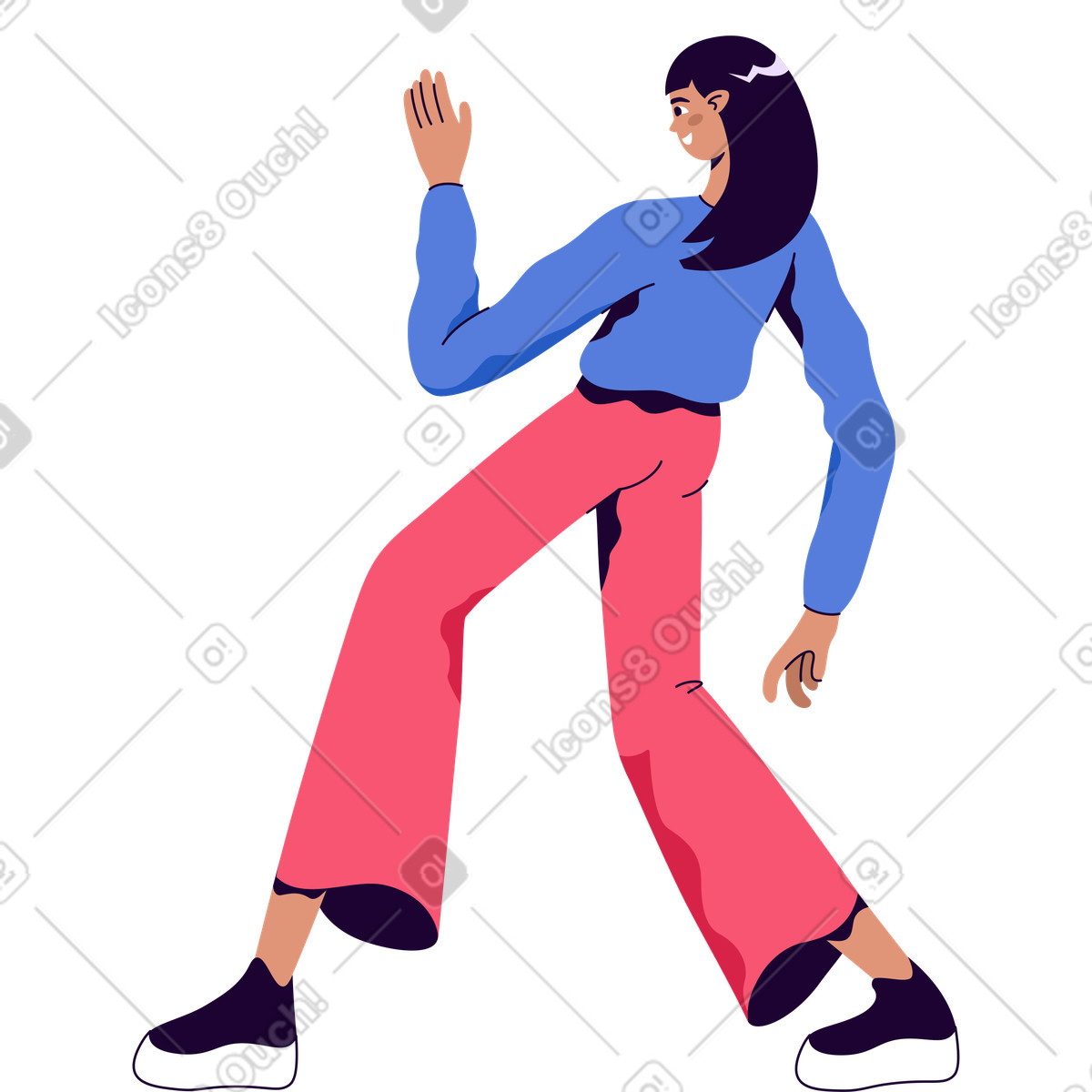 Ilustração de Mulher dançando em no estilo Martina para baixar em PNG, SVG