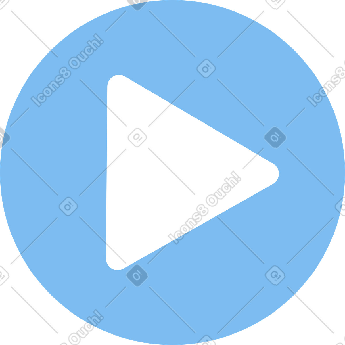 Blauer play-button-Illustration im Sammy-Stil als Download in PNG, SVG