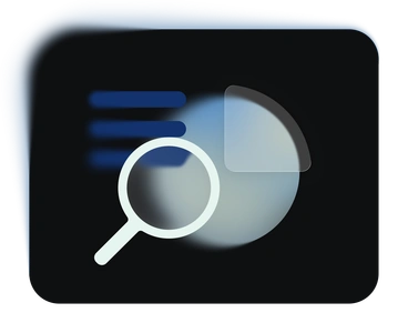 A magnifying glass over a circular shape - Void style illustration