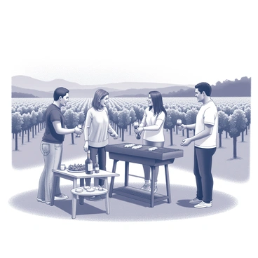 Celebrating Labor Day at a vineyard, with friends enjoying wine and a barbecue.