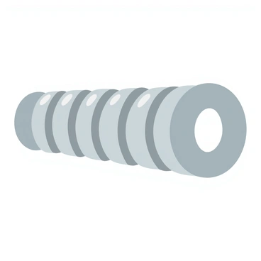 A tightly coiled metal spring, with shiny silver coils pressed together, is displayed in a horizontal position. The spring is compressed, showcasing the tension within each coil, which is evident from their close proximity. Light reflects off the smooth surface of the metal, creating highlights around the edges. The background is a solid color to emphasize the spring and the dynamics of its shape. The image conveys the concept of stored potential energy, as the spring's coils are ready to expand.