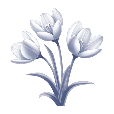 A cluster of crocus flowers with delicate petals. The flowers are in various stages of bloom, showcasing their unique shapes and textures. Raindrops are visible on the surface of each petal, catching light and creating a glistening effect. The flowers appear to sway slightly, as if responding to a gentle breeze. The background is blurred, giving focus to the group of crocus flowers and their shimmering droplets.