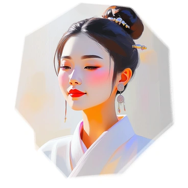 A close-up portrait of an Asian woman with a calm expression on her face. Her skin has a smooth, radiant quality, and her dark hair is styled in an elegant traditional updo with decorative hairpins. She is wearing intricate silver jewelry, including earrings and a necklace that accentuates her features. The background is softly blurred to emphasize her serene expression and the details of her jewelry.