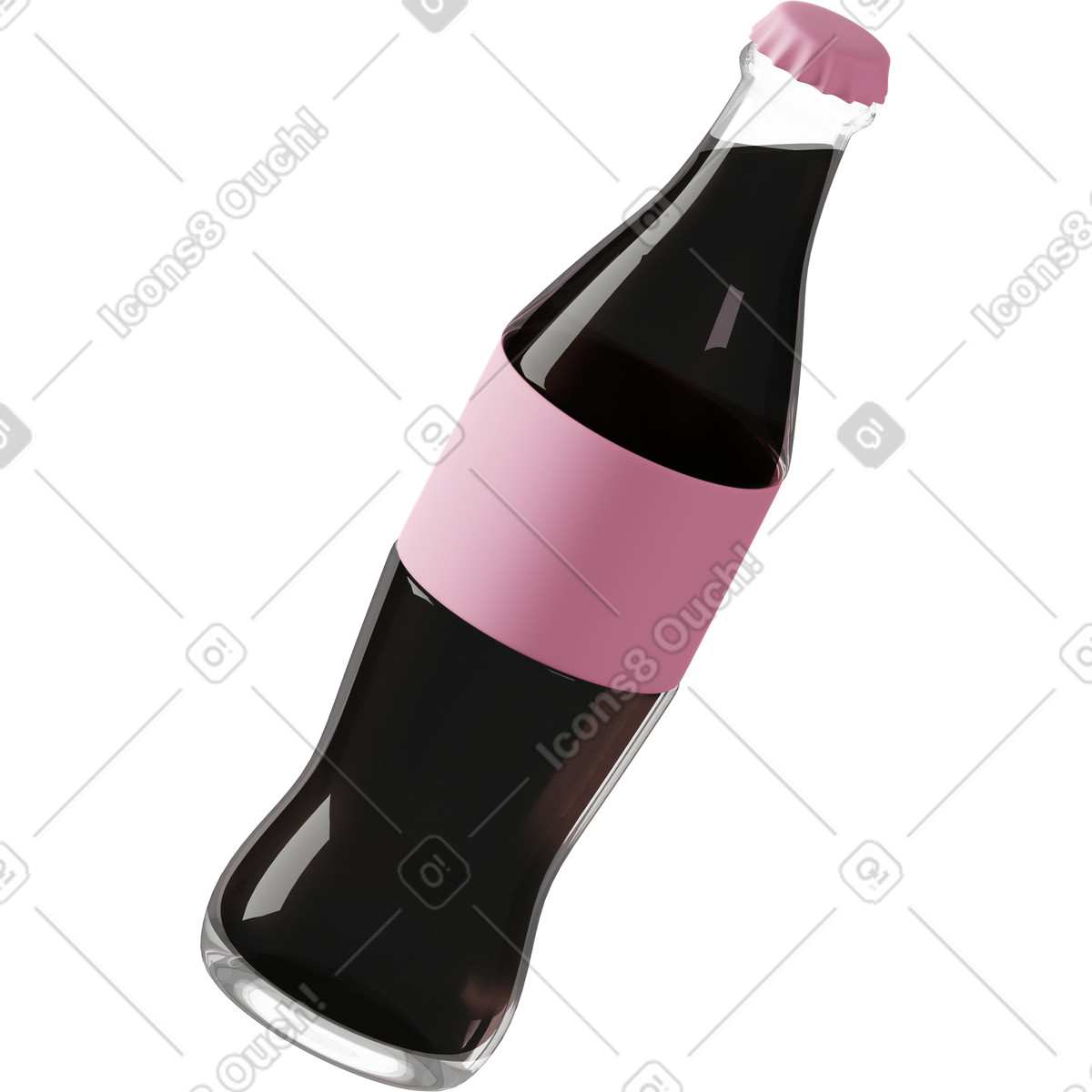Coke bottle illustration in 3D Casual life style download in PNG, SVG