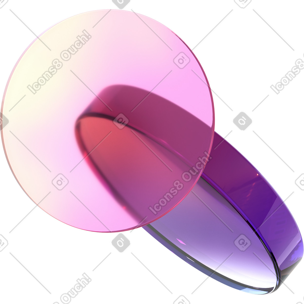 Gradient transparent lenses illustration in PNG, SVG