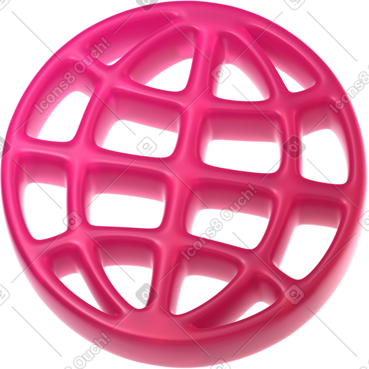 Illustration Symbole de la planète terre rose dans le style 3D Glassy à télécharger aux formats PNG, SVG