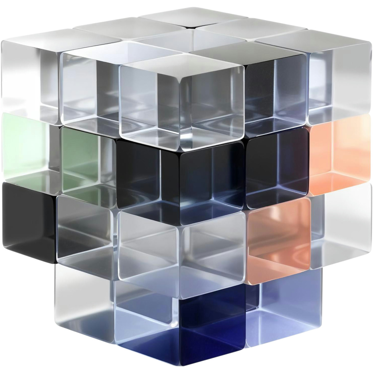 Blocks composition illustration in 3D style download in PNG, SVG