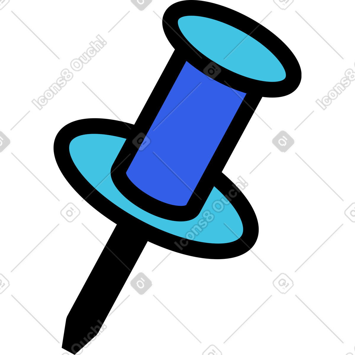 Memphis スタイルの Pushpin のイラストをPNG、SVG形式でダウンロード